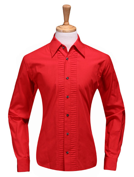 湖南定购红色长袖礼服衬衣厂家