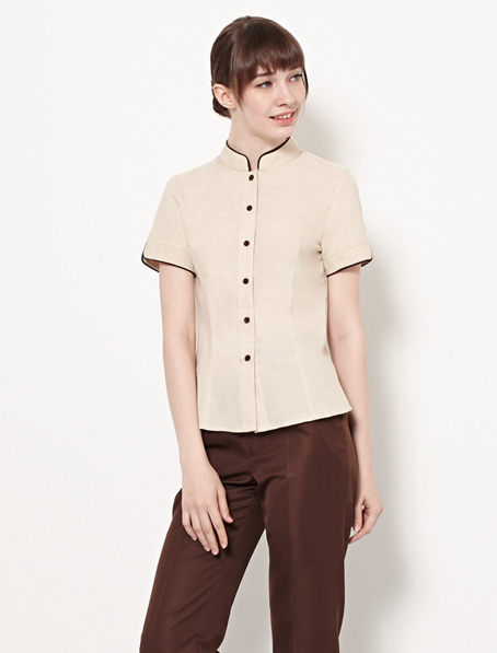 重庆订做短袖保洁工服,立领保洁制服定做厂家